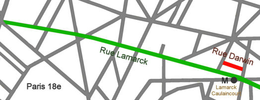 Rue Lamarck contre Rue Darwin